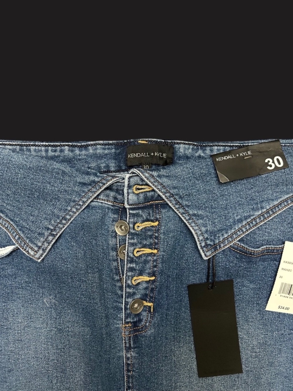 NWT. Kendall & Kylie Button Fly Denim Skirt - Picture 4 of 4